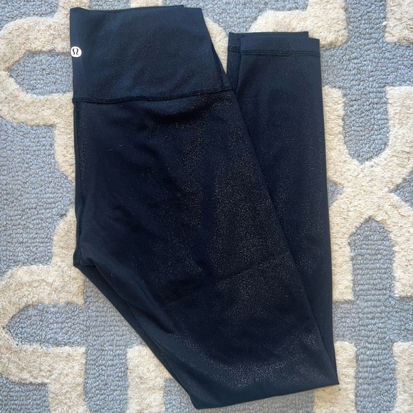 Lulu black shiny leggings size 6 - Picture 1 of 1